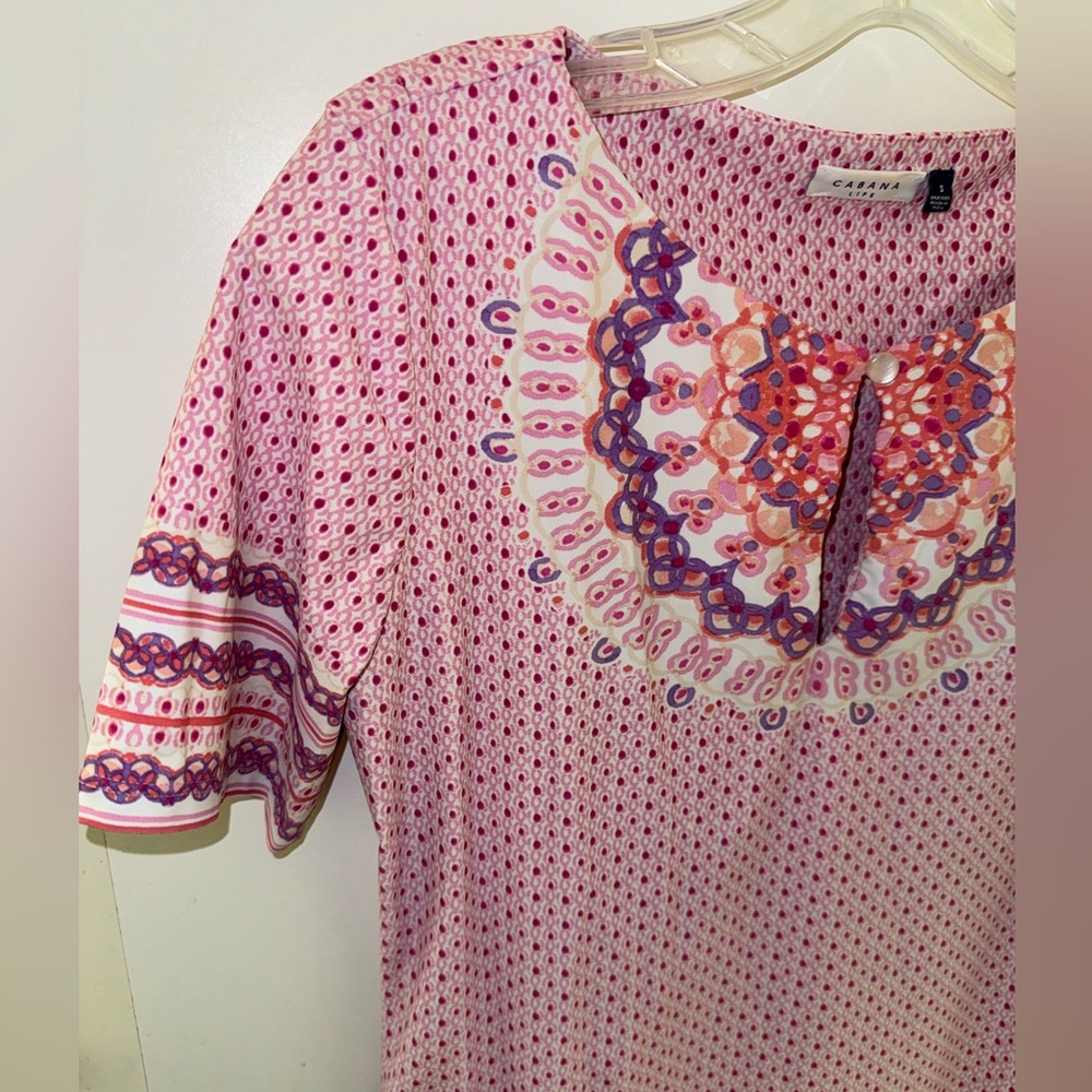 Cabana Life Pink and White Patterned Dress - Picture 6 of 6